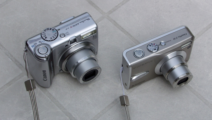 Canon A570 IS and FujiFilm F30. The cameras used for all new photographs and videos