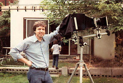 Arnold with his 8" x 10" Sinar view camera