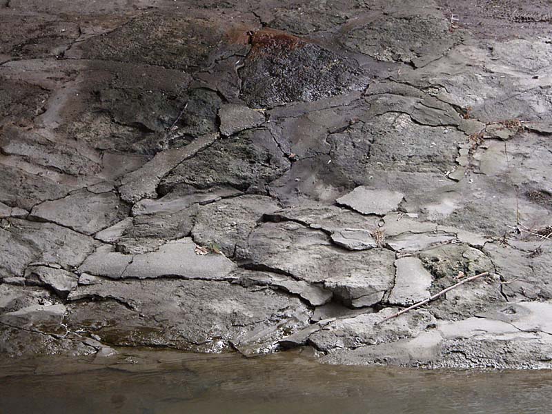 Stones and concrete under bridge, Mimico creek, Toronto